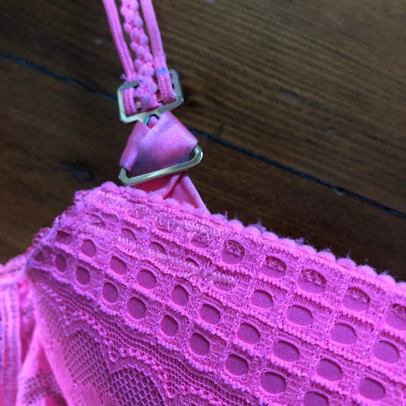 Stella McCartney Magnolia Shrugging Neon Contour Balconette Bra Pink - Picture 8 of 9